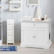 Costway Multifunctional Cat Furniture 3-in-1 Storage Space Enclosed Toilet Area Pv10009wh