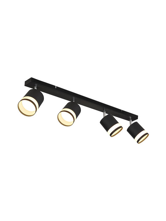 Globo Lighting Spot cu 4 Lumini și cu Soclu null în Culoare Negru