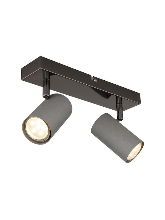 Globo Lighting Dublu Spot cu Soclu GU10 în Culoare Gri