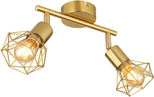 Globo Lighting Διπλό Σποτ με Ντουί E14 σε Χρυσό Χρώμα
