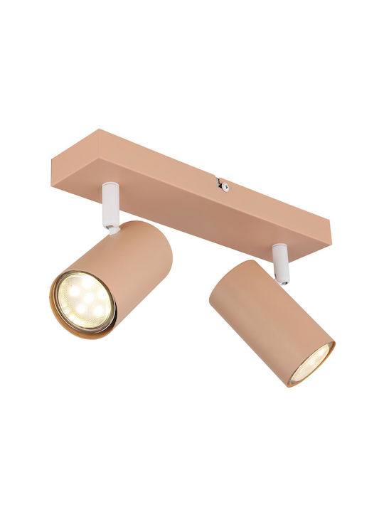 Globo Lighting Διπλό Σποτ με Ντουί GU10 σε Πορτοκαλί Χρώμα