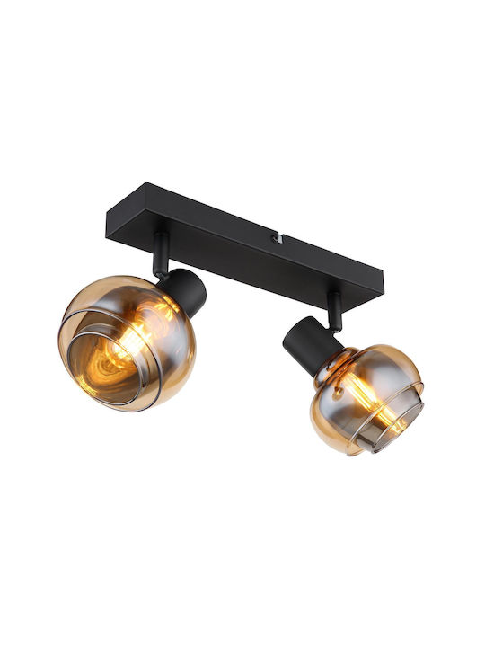 Globo Lighting Διπλό Σποτ με Ντουί E14 σε Μαύρο Χρώμα