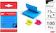 Sticky Note Pads 75x75mm 100 Sheets Neon Blue with Lined Stripes Mp Pn179-bl