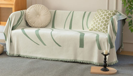 ForHome Throws & Couch Blankets Sofa Throws 2 Seater Chenille 180x240cm Green