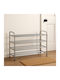 Metallic Shoe Organizer Silver 117x23x62cm