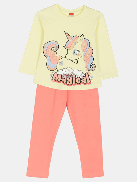Joyce Kids' Set with Leggings Winter 2pcs Yellow