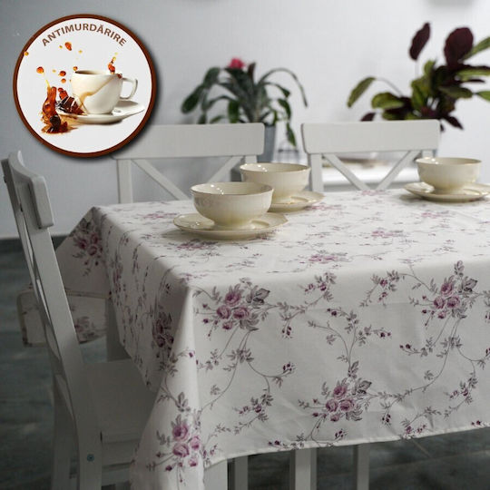 Față de masă Floral Rezistent la pete Violet 120x160cm