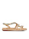 Flache Sandalen für Damen in Tabac Braun Farbe