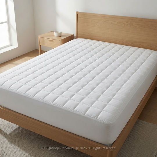 Casa Colori Protective Cover Double with Skirt White 150x200+30cm