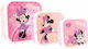 Minnie Mouse Πλαστικό Παιδικό Σετ Φαγητού Minnie Ροζ 12 x 12 x 6εκ.