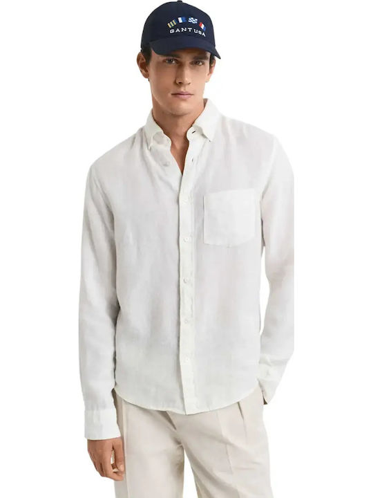 Gant Long-sleeved Linen Shirt White