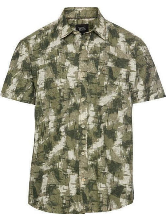 Camel Active Short-sleeved Cotton Shirt Khaki