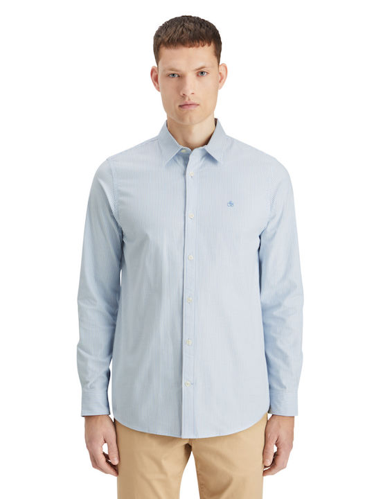 Core Long-sleeved Cotton Shirt Striped Blue