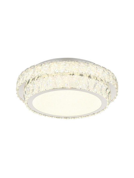 Globo Lighting Πλαφονιέρα Οροφής Διάφανη με Ενσωματωμένο LED και Τηλεχειριστήριο