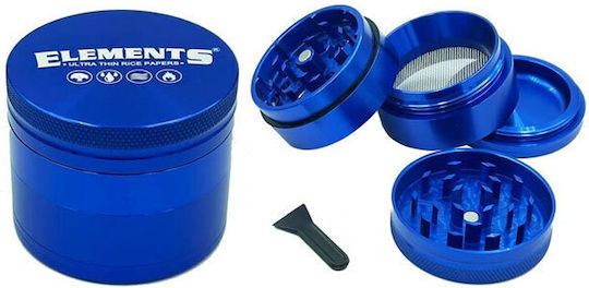 Râșniță Elements Albastră Mare 61mm Aluminiu 4 Părți