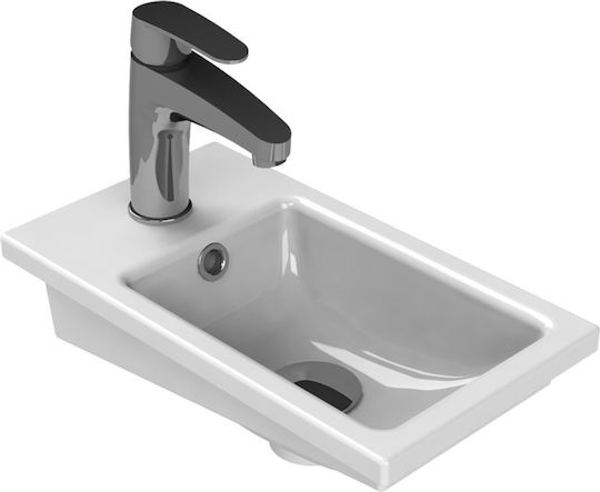 Cerastyle Mini Încorporat / Deasupra Blatului Chiuvetă Porțelan 24x42cm Alb