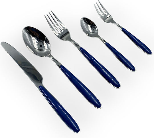 Besteckset Edelstahl Blau 30Stück