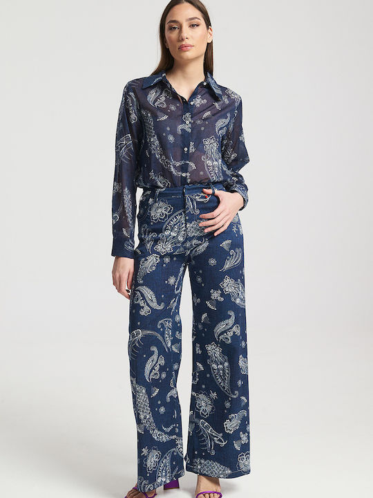 Damen Stoffhose Blau