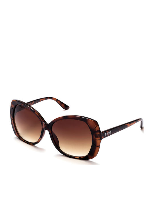 Kenneth Cole Women's Sunglasses with Brown Tartaruga Plastic Frame and Brown Gradient Lens
