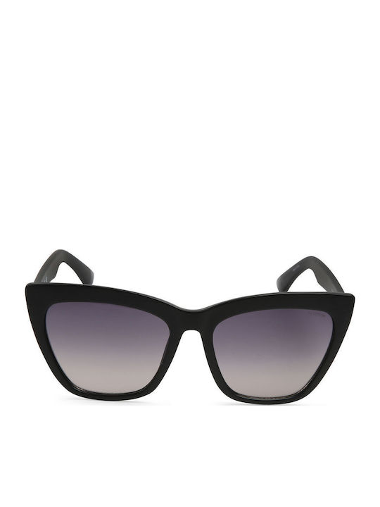 Kenneth Cole Women's Sunglasses with Black Plastic Frame and Black Gradient Lens