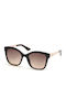 Kenneth Cole Women's Sunglasses with Black Plastic Frame and Brown Gradient Lens