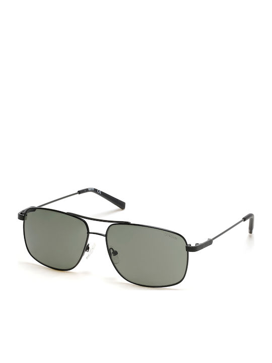 Kenneth Cole Men's Sunglasses with Black Metal Frame and Green Lens