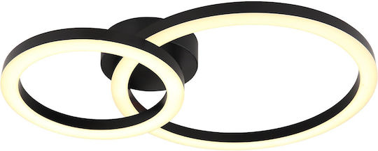 Globo Lighting Deckenleuchte 42cm Schwarz mit Integrierter LED