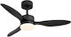 Globo Lighting Blackwell Ventilator De Tavan 106cm Cu Lentile De Mărire Negru