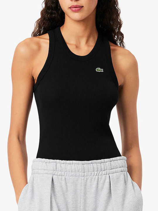 Lacoste Γυναικεία Μπλούζα Βαμβακερή Αμάνικη Black