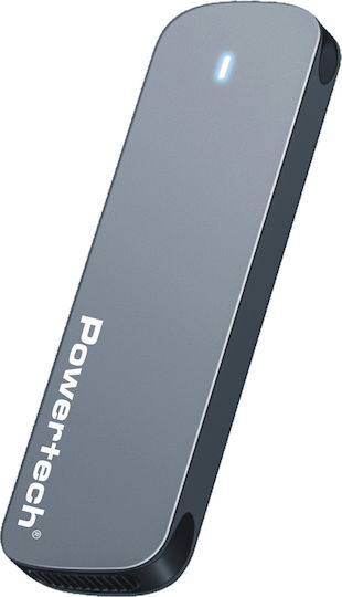 Powertech Θήκη για Σκληρό Δίσκο M.2 PCI Express / SATA III NVME με σύνδεση Type-C σε Γκρι χρώμα