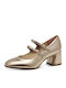 Anatomic Leather Gold Heels with Strap