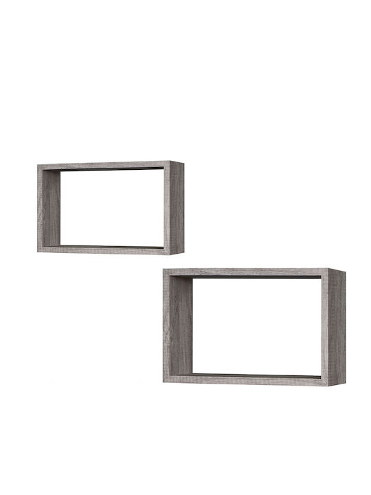 Wandregale Grau Eiche (2 Stück) 40x27x12cm