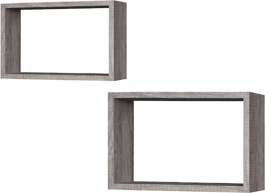 Shelves Wall 2pcs 40x27x12cm Gray Oak Shelves Wall 2pcs 40x27x12cm Gray Oak