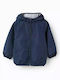 Kinder Freizeitjacke Winddicht mit Kapuze Marineblau