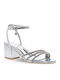 Sandalen mit Strass Silber