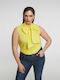 Damen Denim Hemd Gelb