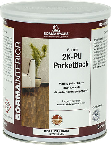 Borma Wachs Parkettlack Polyurethan 2-Komponenten Glanz 2Es