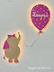 Wooden Kids Wall Light "Elephant Balloon"