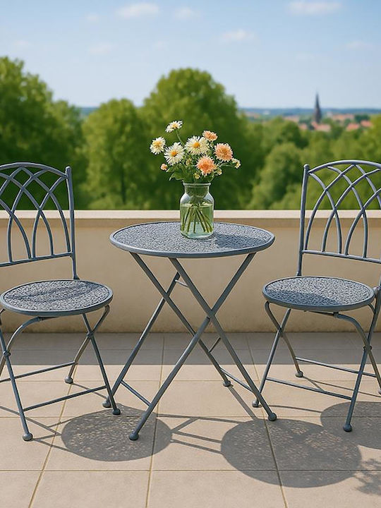 Fylliana Garten- und Outdoor-Möbelsets für kleinen Balkon Gordon 3 Stück Grau
