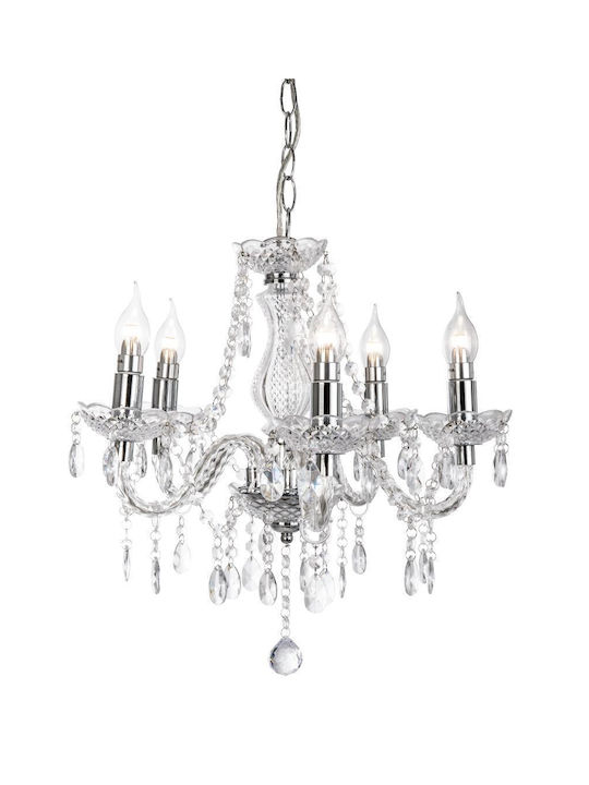 Globo Lighting Chandelier Ø48cm with Transparent Crystals Globo Lighting Chandelier Ø48cm with Transparent Crystals