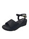 Sandal Anatomische Damenplattformen Schwarz