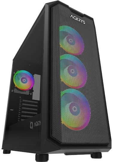 Aqirys Wezen PRO Gaming Middle Tower Carcasă Calculator cu Fereastră Laterală și Iluminare RGB Negru