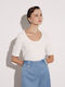 Damen Bluse Kurzärmelig Weiß