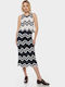 Ollie Hohe Taille Midi Damenrock Blau