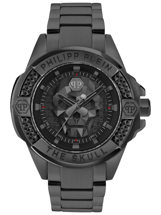 Philipp Plein The $kull Men's Battery Watch With Black Metal Bracelet
