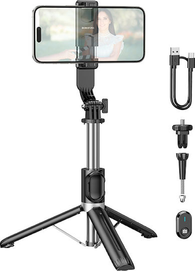 Borofone Selfie Stick with Bluetooth Remote Control BY12 Black