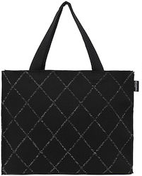 Doca Stoff Strandtasche Schwarze Doca Stoff Strandtasche Schwarze