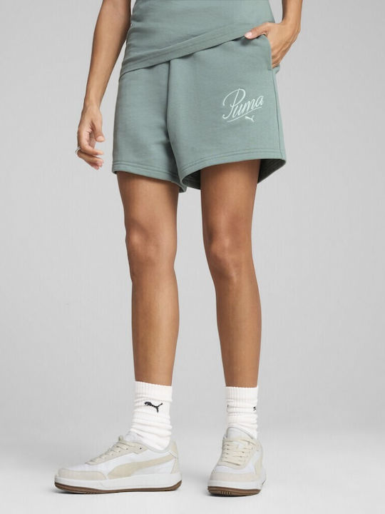 PUMA Essentials Script Γυναικείο Σορτς Πράσινο