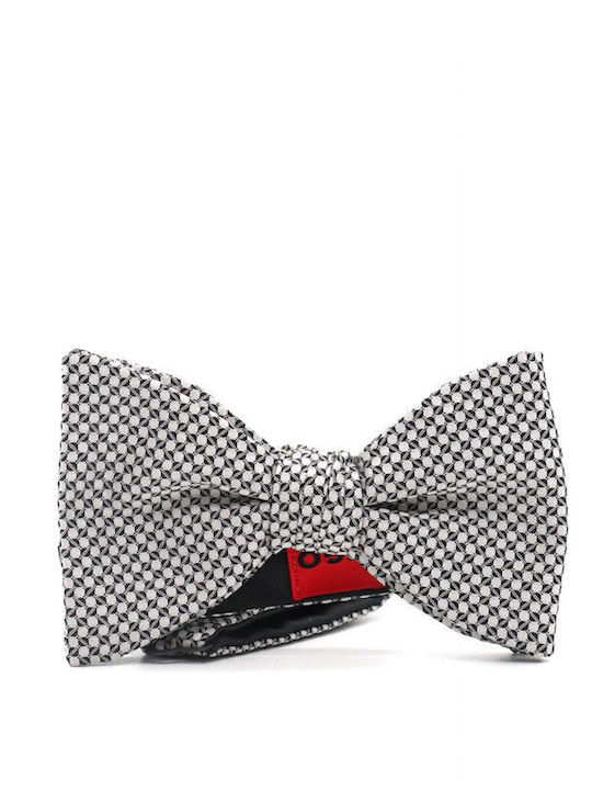 Hugo Fliege Elegantes Mikromuster Weiß-Schwarz