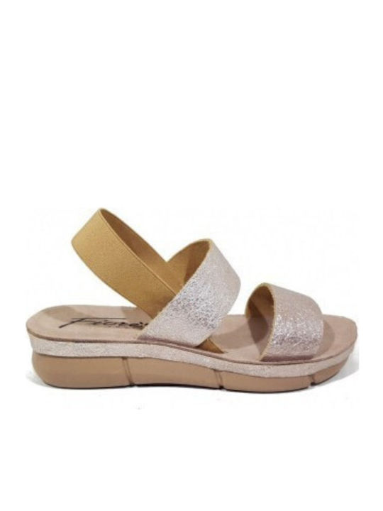 Fiore Collection Δερμάτινα Σανδάλια Ροζ